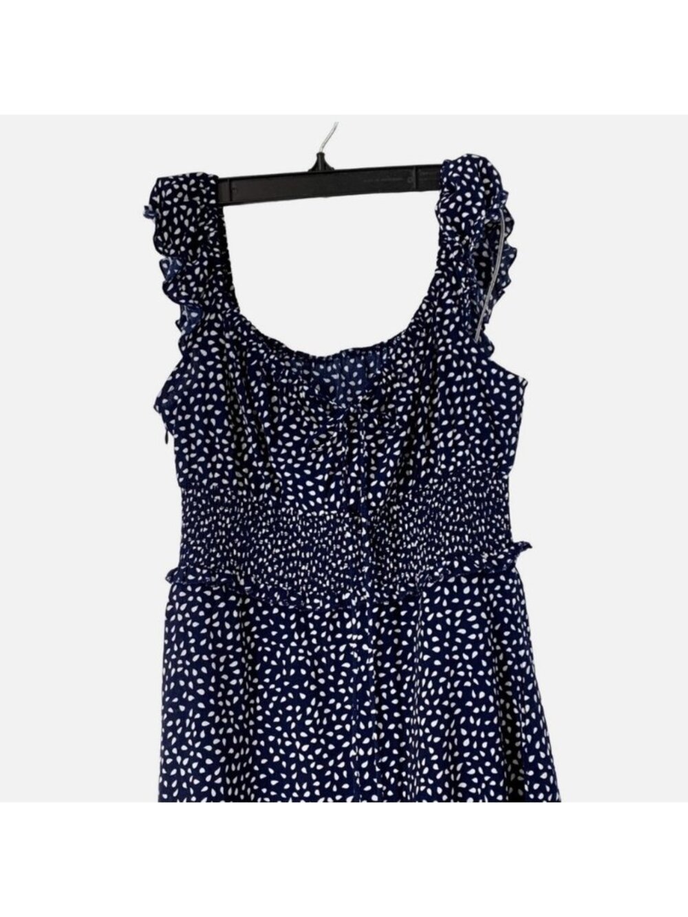 Women’s Skater Fit & Flare Smock Frill Navy Dress - Picture 4 of 8